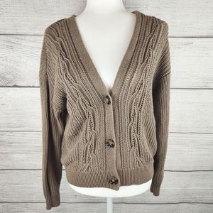 Cloud Chaser Brown Knit Cardigan
